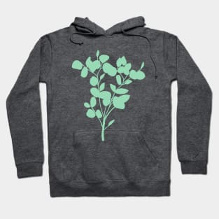 Eucalyptus, Silhouette, Mint Green Hoodie